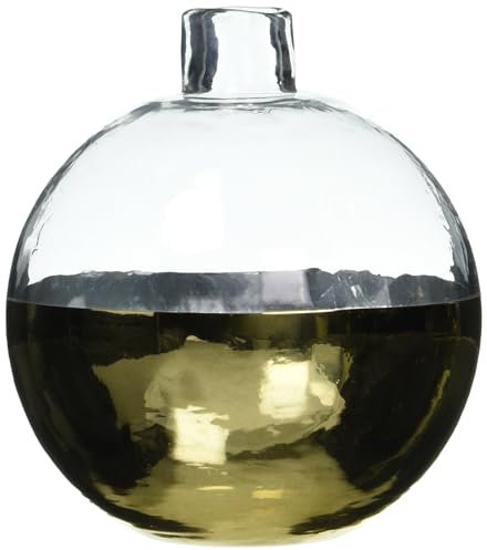 Mud Pie Kleine Vase aus Glas und Gold