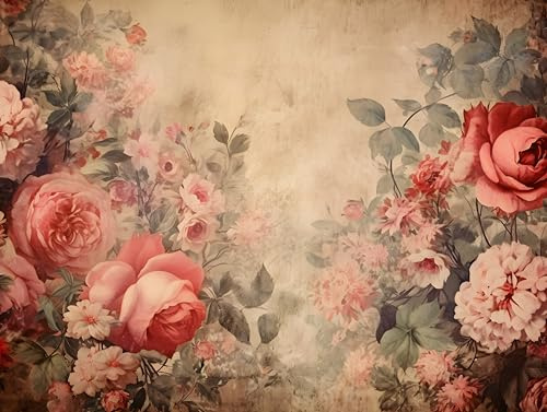 Muralo - Carta da parati 3D in tessuto non tessuto, effetto 3D, carta da parati per soggiorno, camera da letto, motivo rose rosa, larghezza 254 cm x altezza 184 cm