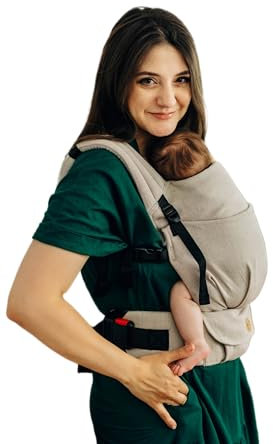 LENNYLAMB, Die Babytrage LennyLight aus Kreuz-Gewebe, 100% Baumwolle, Standardgröße - PEANUT BUTTER