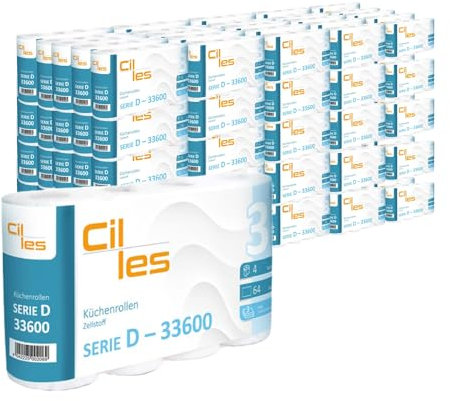 Küchenrollen, 3-lagig, 768 Rollen, 49.152 Blatt gesamt, 64 Blatt/Rolle, 100% Zellstoff, CIL-les Tissue, Series D