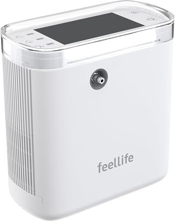 FEELLIFE Sauerstoffgerät für Zuhause, Mobile Sauerstoffkonzentrator Tragbar, Sauerstoffgenerator Heimluftreiniger, Sauerstoffmaschine Leiser Sauerstoffkonzentrator für Zuhause Unterwegs Bergsteigen