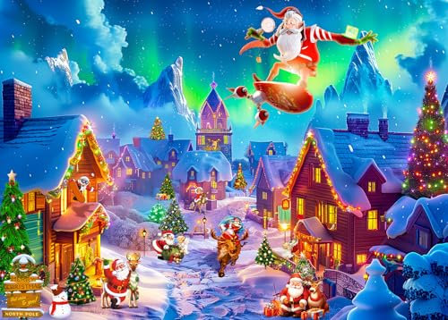Puzzles 1000 Pieces for Adults Christmas jigsaw puzzles for adults 1000 Piece Puzzle Educational Games-Fun Aurora Christmas-Home Decoration Puzzle 1000 Pieces