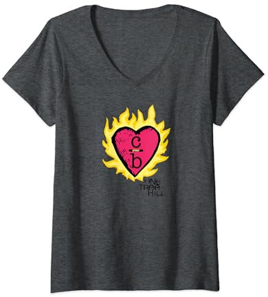 Womens One Tree Hill Clothes Over Bros Heart V-Neck T-Shirt