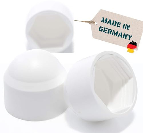 Yourkon - Sechskant Schutzkappe, M10 Schlüsselweite 17mm, 25 Stück, Weiße Abdeckkape für Schrauben UV-beständig, wetterfest, umweltfreundlich