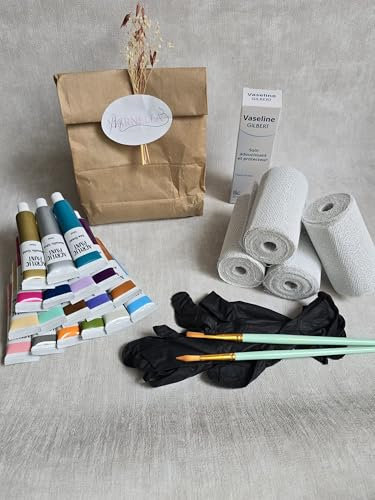 Marnella, Made in France- Kit complet de moulage de ventre de grossesse, femme enceinte avec peintures, gants et pinceaux, souvenir 3D.