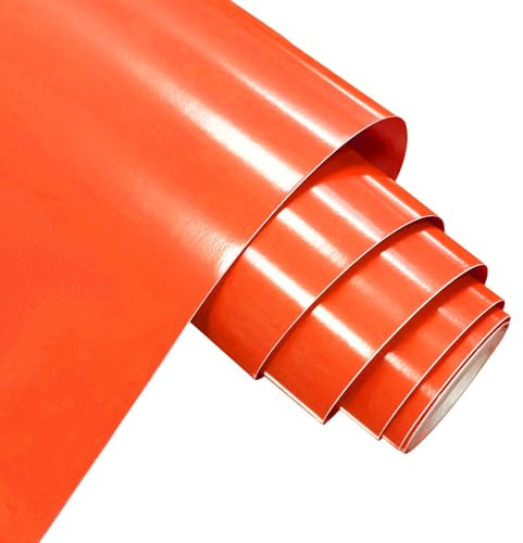 forbell Vinylfolie Plotter, 30,5 cm x 5 m Selbstklebende Plotterfolie Vinyl, Permanentes Vinylfolie (Glänzend Neon Orange, 30,5cm × 5m)
