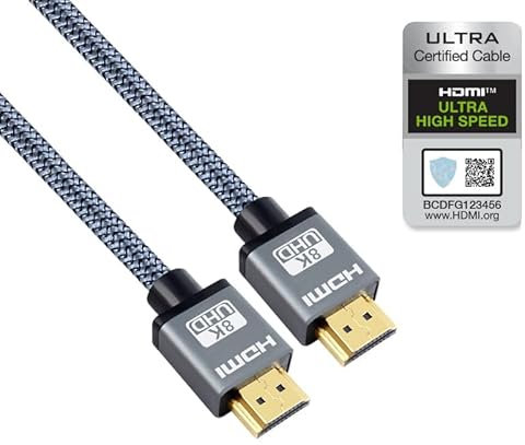 audio pirates Cable HDMI 2.1 flexible de alta velocidad [5,0M] 10K 8K 60Hz 4K 240Hz 165Hz 144Hz 120Hz 48Gbit/s Ultra HD | eARC HDR 10+ HDCP Compat.: Dolby Vision VRR | Gaming PS5/PS4/Xbox/PC
