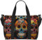 Sporttasche, klein, bunt, Aquarellmalerei, Seesack mit Schuhfach, Tragetasche für Damen und Herren, Bunte Sugar Skulls, Einheitsgröße
