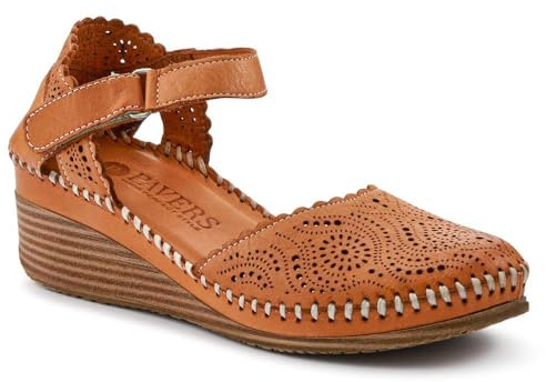 Pavers Casual Leather Touch Fasten Mary Janes - Tan Size 7