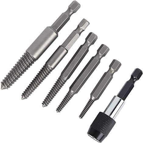 Set of Silver Grub Screw Extractors, High Speed Steel, Easy Removal of Damaged Screws