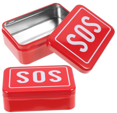 Kisangel 2stücke Notfallbox Für Camping Und Wanderreisen Wasserdichter Und Stoßfester Metallbehälter Kompakte Medikamentenaufbewahrungsdose Für Outdoor-aktivitäten Und Notfälle