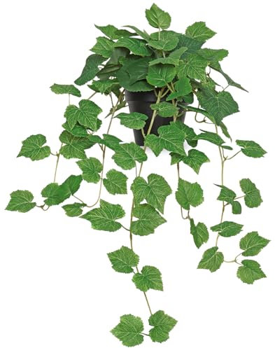LOMOHOO Plantas falsas en macetas que arrastran plantas artificiales para interiores, plantas de pothos realistas en macetas, plantas decorativas para el hogar, cocina, oficina, baño, decoración de