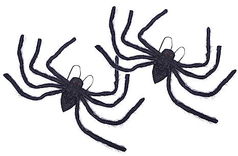 Amosfun 1 Satz Riesige Plüschspinne Halloween Halloween Toys Halloween-Dekoration Gartendeko Künstlich Blumen Im Aquarium Gruselige Spinne Halloween-spinnendekorationen Black 2st