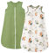 SIMYJOY 2 Pack Gigoteuse 12-24 Mois Été 0.5 Tog Sac de Couchage Enfant 100% Coton Gigoteuse Été, Vert & Savane