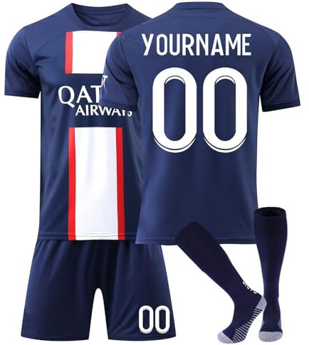 HGWOPGASD Hause/Auswärts Fußball Trikots Trikot Personalisiert Erwachsener Kinder Trikot mit Eigenem Namen & Nummer Shorts Socken Set Fussball Jersey Trainingsanzug A25