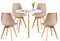 LafeuR Essgruppen Esstisch mit 4 Stühlen, 80cm Rund Esszimmertisch und 4 Skandinavischen Esszimmerstühle Esszimmergruppe für Wohnzimmer Büro Küche(Weiß Tisch+4 Khaki Stühle)