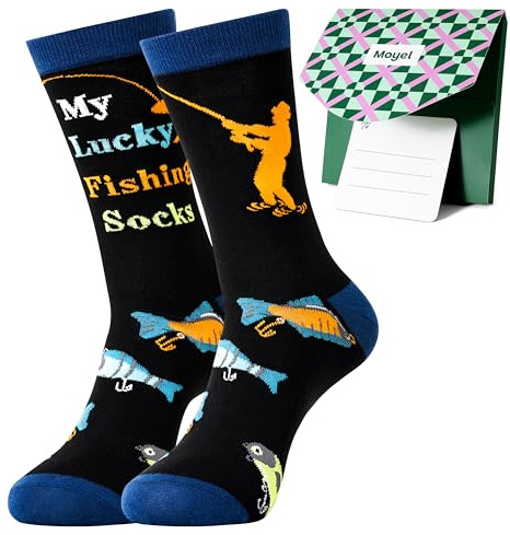 Moyel Guitar Accessories/Motorbike/Fishing/Gaming Gifts for Men Funny Mens Socks 9-11 Gifts for Guitar Players Fisherman Motorbike Lovers Birthday Christmas Presents for Dad Son Husband Grandad