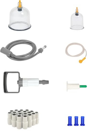 Kit Hijama 24 Ventouses Massage – Cupping Therapy avec Pistolet Manuel – Auto-Massage Anti-Douleur, Récupération Musculaire, Relaxation – Accessoires Inclus