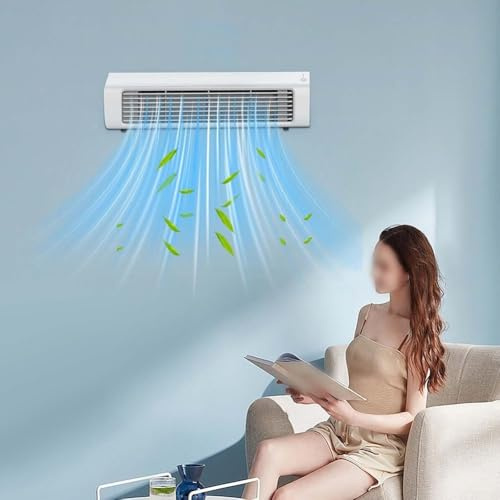 Climatiseur portable à fixation murale, petits ventilateurs et refroidissement, sans fil, USB, multifonction, minuteur silencieux, sans perçage, pour bureau, chambre à coucher, bureau (prise blanche)