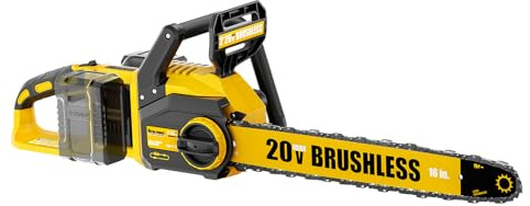 Pyrcruax - 40V (20V x 2) Brushless 16 Cordless Electric Chainsaw, Fully Compatible with DeWalt 20V MAX, Auto Oiling, Tool-Free Tension, Chain Brake