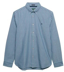 Superdry Herren Klassisches Oxford-Hemd mit Langen Ärmeln