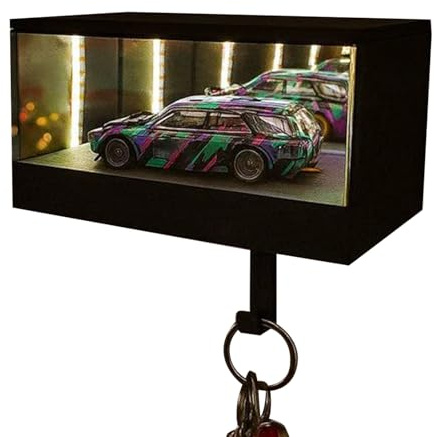 Garagenschlüssel-Organizer, Auto-Garage-Schlüsselhalter Mit LED-Licht, Schlüsselanhänger-Aufhänger, Schlüsselhaken, Wandmontage-Schlüsselanhänger-Aufbewahrungsregal Für Eingangsbereich Und Büros