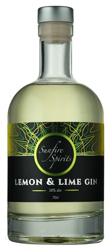 Lemon & Lime Gin 70cl 38% ABV - Refreshing Citrus Gin with Bright Zesty Lemon and Lime Flavour - Smooth Clean Finish - Perfect for Cocktails - Handcrafted in Norfolk, Sunfire Spirits
