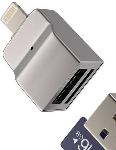 Lightning auf USB Adapter Kartenleser OTG 3.0 Micro SD Card Reader Stick Kabel Buchse Anschluss Converter für iPhone 14 13 Pro Max für iPad für Apple Kamera Handy Tablet Zubehör Highspeed Übertragung