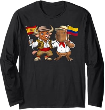 Bandera España Colombia Raíces Español-Colombianas Herencia Manga Larga