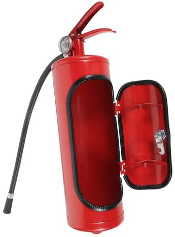 IMIKEYA Portable Whiskey Bottle Box Fire Extinguisher Shaped Wine Cabinet Metal and Plastic with Convenient Carrying Holds Wine Bottle and Cups Elegant Giving Storage