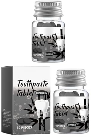 Solid Toothpaste Tablets for Deep Cleaning & Whitening, Charcoal & Chamomile, Enamel Protection, Sensitivity Comfort, Portable Dental Care(2pcs)