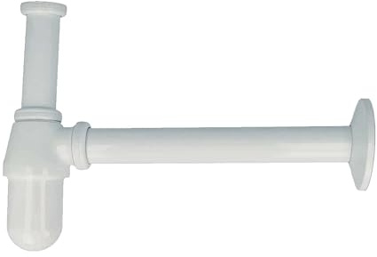 tecuro PROFI Flaschen Geruchsverschluss Siphon extra lang, 1 1/4 Zoll x 32 mm, weiß RAL 9010