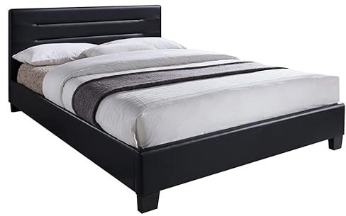 Doppelbett 160 x 200 cm, hohe Qualität, elegantes und schlichtes Design, integriertes Kopfteil, Füße und Lattenrost – Bali
