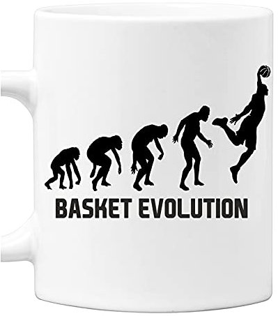 bubbleshirt Tazza Mug in ceramica Basket evolution - sport - humor - idea regalo
