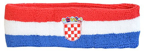 Stirnband Motiv Fahne/Flagge Kroatien + gratis Aufkleber, Flaggenfritze®