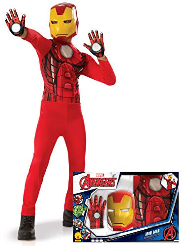 Generique - Iron Man-Kinderkostüm Marvel-Lizenz-Verkleidung rot-gelb - 116/128 (7-8 Jahre)