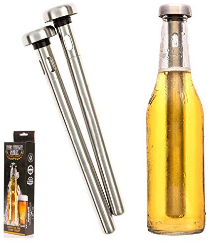Malayas - 2 unidades de enfriador de cerveza portátil instantánea de acero inoxidable para bebidas de cerveza, ideal para bar, fiestas, barbacoas al aire libre, favoritos de los hombres