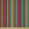 ABAKUHAUS Hippie Stoff als Meterware, Native Grenzen, Seidiger Satin Stoff für Polster Heimtextilien, 1M (148x100cm), Orange Blau