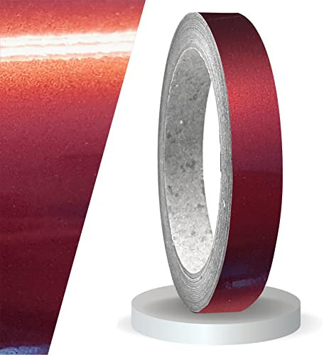 siviwonder Zierstreifen Flip Flop Glanz Cranberry rot braun Kupfer in 15 mm Breite und 10 m Länge Aufkleber Folie für Auto Boot Jetski Modellbau Klebeband Dekorstreifen - Autofolie Farbwechsel