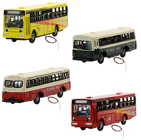Evemodel 4 STK. Reise Busse Modell Auto mit Beleuchtung Spur N 12V NEU EBS15002-4-EU