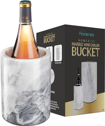 Homeries Cubo enfriador de vino de mármol, enfriador de vino y champán para fiestas, cenas, mantiene el vino y las bebidas frías, enfriadores de vino para botellas, capacidad para cualquier botella de