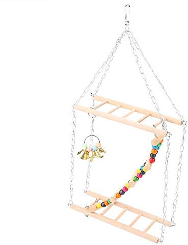 Holz Vogel Papagei Leiter Leiter Kletterspielzeug Hängende Schaukel Papagei Vogel Holzstangen Käfig Stand Spielzeug für Vogelkäfig Haustier Volgel Spielzeug