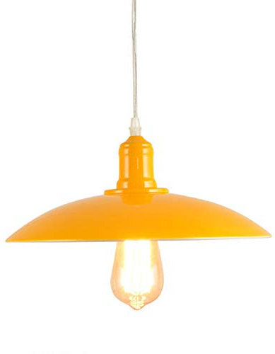 Mengjay modern nordisch industriell Hängelampe Vintage Pendelleuchte Deckenleuchte E27 Retro Industrie Pendellampe Stil Industrial Metal Beleuchtung DIY Installatio (Gelb)