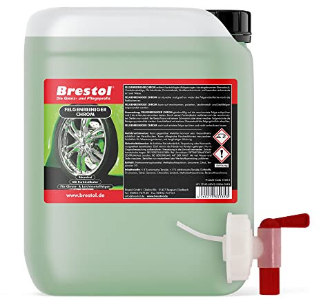 Brestol Felgenreiniger Säurefrei 25 Liter gebrauchsfertig inkl. Auslaufhahn 61 mm - für Chromfelgen Alufelgen Stahlfelgen - pH-neutral Chrom