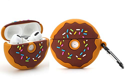 TYOROY Niedliche 3D-Donuts-Hülle für Airpod Pro/Pro 2, 3D, niedliche Cartoon-Lebensmittel, weiche Hülle, Kinder, Teenager, Jungen, Mädchen, Frauen, schöne Donuts mit Schlüsselanhänger für Airpod Pro