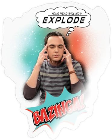 Spreadshirt The Big Bang Theory Sheldon Head Will Explode Sticker Aufkleber, 10 x 10 cm, Transparent glänzend