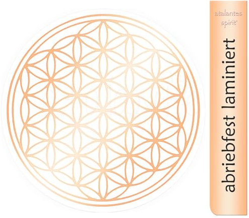 Blume des Lebens Aufkleber 3cm laminiert - Folie transparent (50, Roségold)