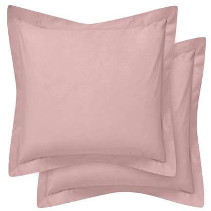 Comfort Beddings Qualité d'exportation 420 Fils au Pouce carré 100% Coton égyptien taies d'oreiller continentales décoratives Paquet de 2 - Rose pâle (Taille décorative/carrée 60 x 60 cm)