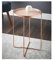 spot on dealz® Round Side End Table Blush Removable Coffee Tray Table With Copper Legs Small Side Table Bedside Living Room Furniture Kitchen Home Decor