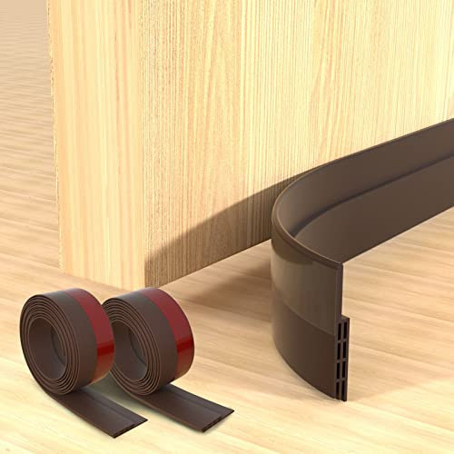 2 Stücke Türdichtung Zugluftstopper Für Türen, Tür Zugluftstopper & Türdichtung Selbstklebend, Schalldichter Türschutz Für Türen, Bürstendichtung & Door Seal, Türdichtung Unten, 4.3 x 100cm, 2M Mokka